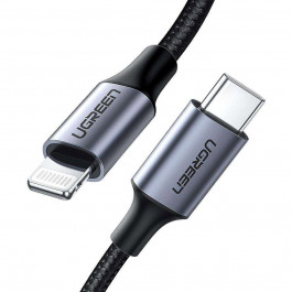 UGREEN US304 USB-C to Lightning PD 20W Cable Aluminum Shell Braided 1m Black (60759)