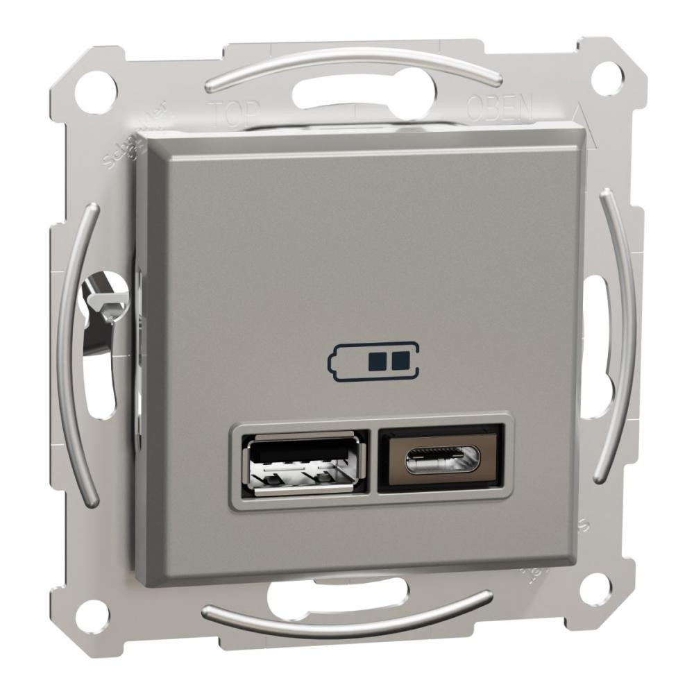 Schneider Electric Asfora USB 2.4А A+C Бронзова (EPH2700369) - зображення 1