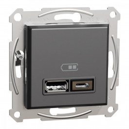 Schneider Electric Asfora USB 2.4А A+C Антрацит (EPH2700371)