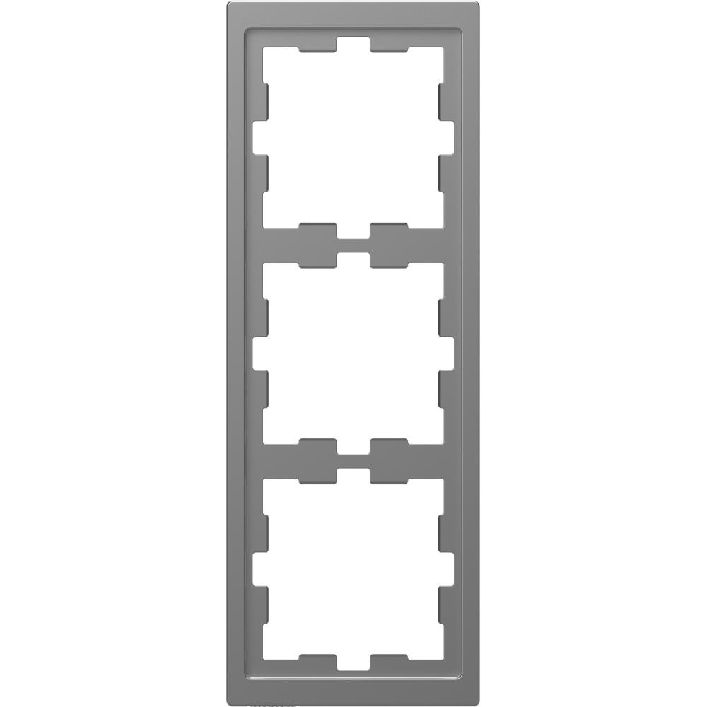 Schneider Electric Тройная рамка Merten D-Life Нержавеющая сталь (MTN4030-6536) - зображення 1