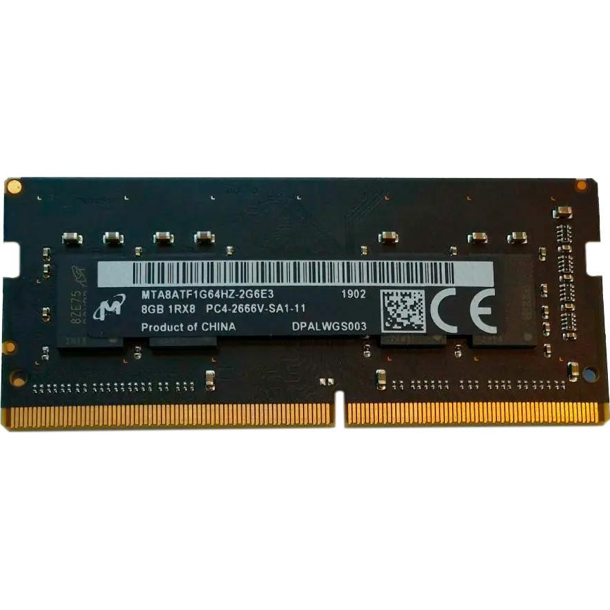 Micron 8 GB SO-DIMM DDR4 2666 MHz (MTA8ATF1G64HZ-2G6E3) - зображення 1