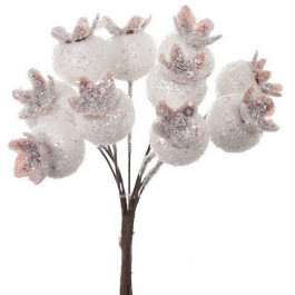 JUMI Украшение елочное "Снежные ягоды на ветке", пластик, белый (5900410724051)