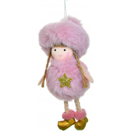 JUMI Новогоднее украшение 15 см, Девочка, текстиль, розовый, 3859 (5900410793859)