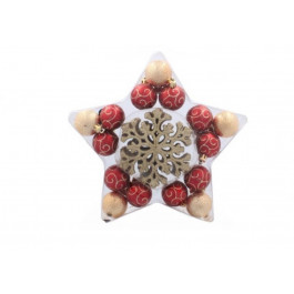 Chomik Набор новогодних украшений в форме звезды 25 шт Золотистый с красным (5900779804746GOLD)