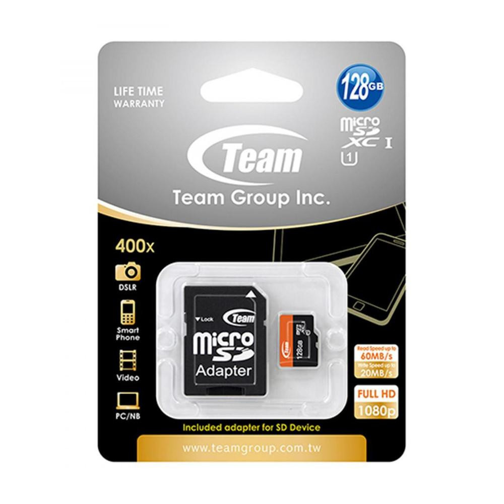 TEAM 128 GB microSDXC UHS-I + SD Adapter TUSDX128GUHS03 - зображення 1