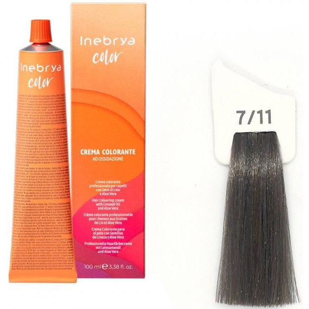 Inebrya Крем-фарба для волосся  Color 7/11 Blonde Intense Ash 100 мл (8033219168775) - зображення 1