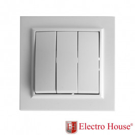 Electro House Выключатель тройной Enzo белый EH-2105