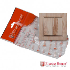 Electro House Выключатель двойной проходной Enzo Светлое дерево EH-2187-WW
