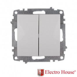 Electro House Механизм выключателя двойного Enzo белый EH-2122