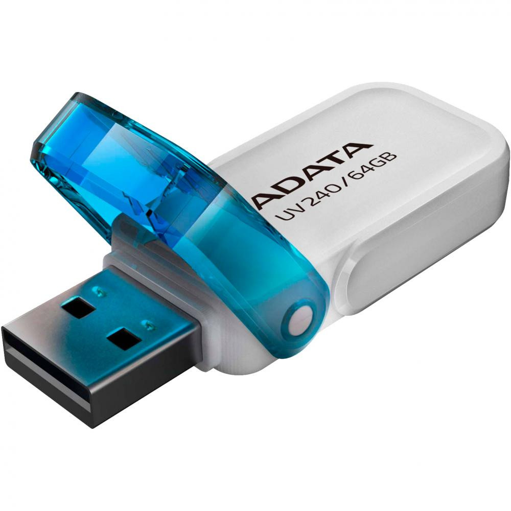 ADATA 64 GB UV240 USB 2.0 White (AUV240-64G-RWH) - зображення 1
