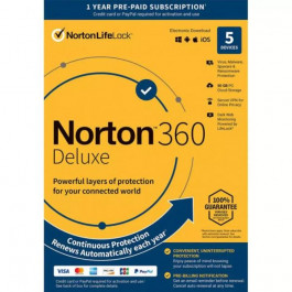 Norton 360 Deluxe 50GB для 5 ПК на 1 год ESD-эл. ключ в конверте (21409553)
