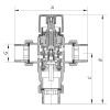 KOER Клапан смесительный термостатический трехходовой 1'' (с накидн. гайками)  KR.1258 (KR2817) - зображення 2