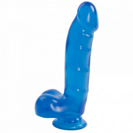 Doc Johnson Фаллоимитатор Jelly Jewels - Cock and Balls with Suction Cup – Blue (SO2008)