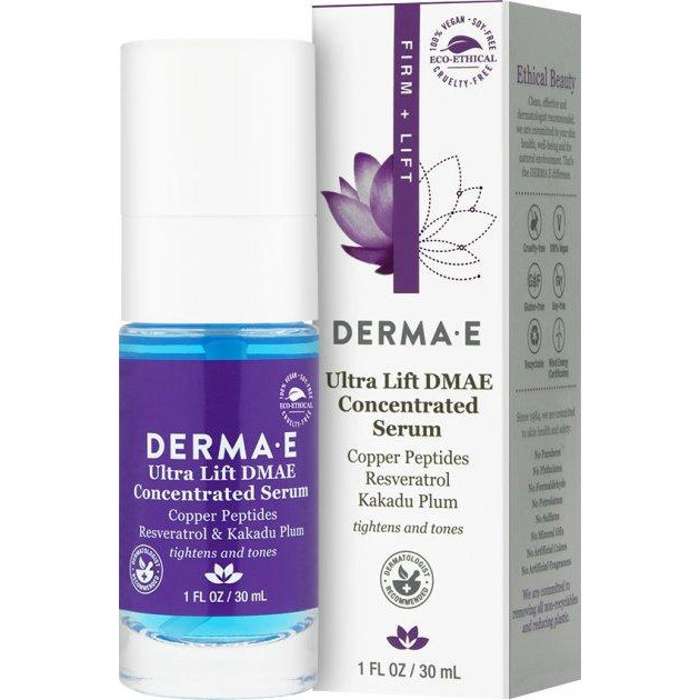 Derma E Концентрированная ультралифтинг сыворотка  с ДМАЭ, медными пептидами, ресвератролом и сливой какаду  - зображення 1