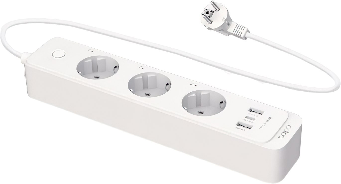 TP-Link TAPO P300 Smart Wi-Fi Power Strip White, 3 розетки, 1xUSB-C, 2xUSB, 1.5м - зображення 1