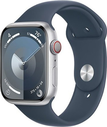 Apple Watch Series 9 GPS + Cellular 45mm Silver Alu. Case w. Storm Blue S. Band - M/L (MRMH3) - зображення 1