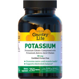 Country Life Pottasium (Калій) 99 mg 250 таблеток (015794027942)