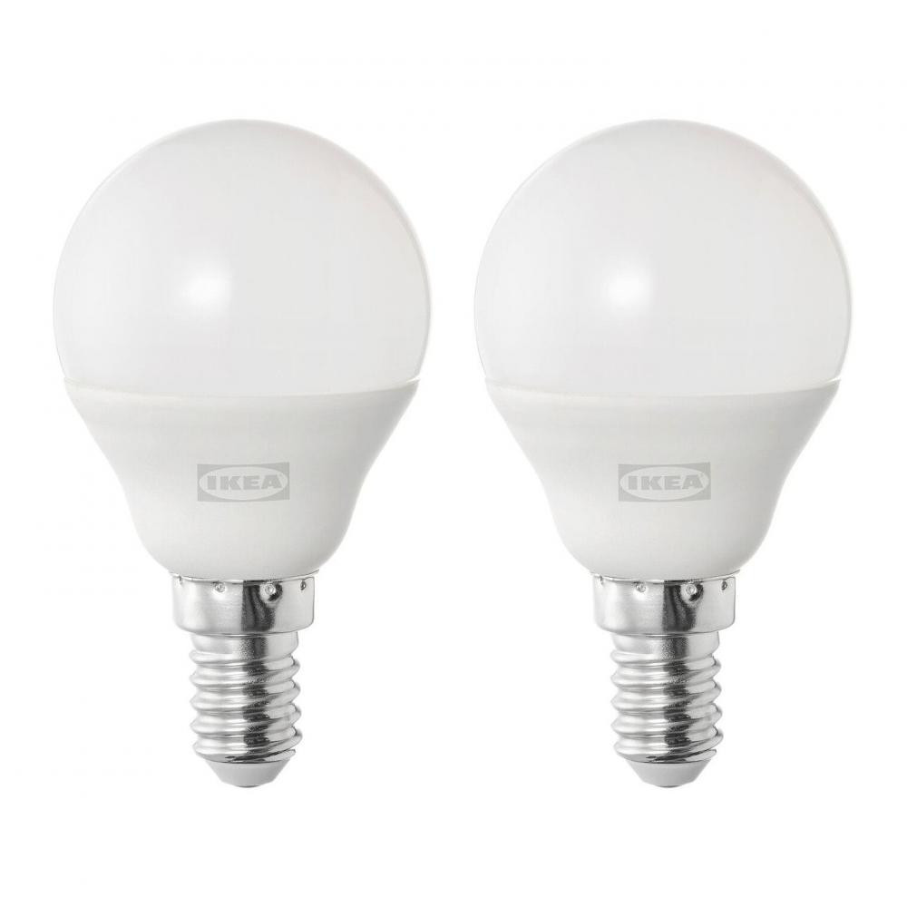 IKEA SOLHETTA LED E14 470Lm шар молочний, 2 шт (904.987.07) - зображення 1