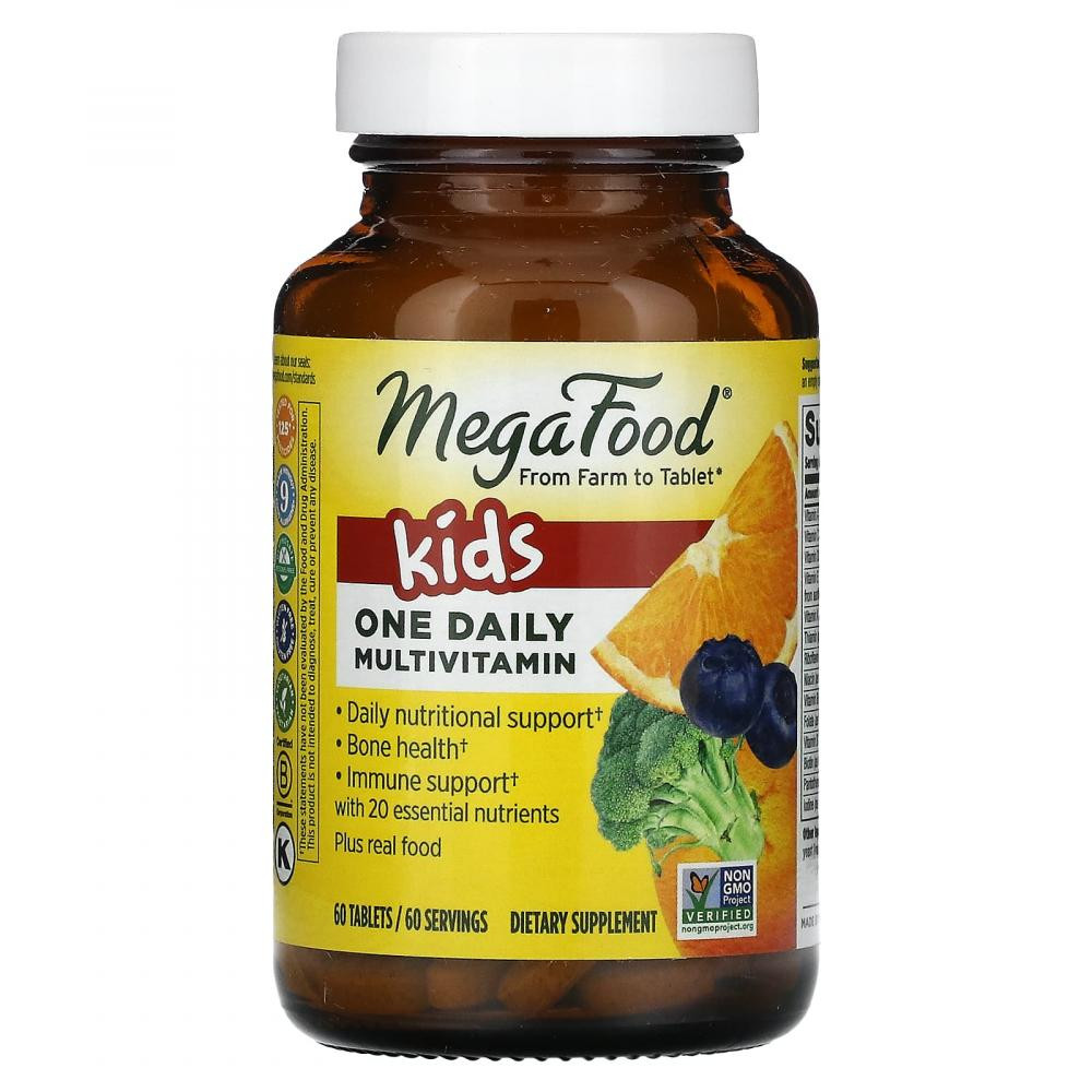 MegaFood БАД Вітаміни для дітей, Kid&#039;s One Daily, , 1 в день, 60 таблеток - зображення 1