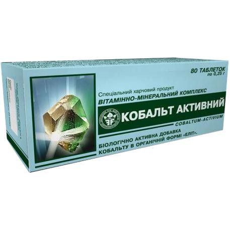 Elit-Pharm Кобальт активний  80 таблеток по 0,25 г (4820060420893) - зображення 1