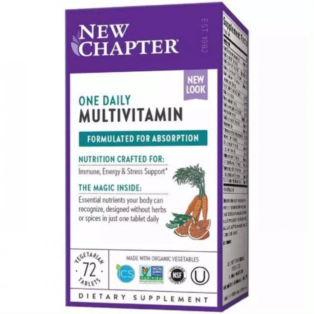 New Chapter Щоденні мультивітаміни, Only One, One Daily Multivitamin, , 72 таблетки (727783003607) - зображення 1