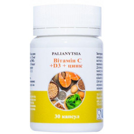 Palianytsia Вітаміни  С 500 + D3 + цинк №30 (4780201342173)