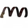 Vintage Вузький чоловічий шкіряний ремінь коричневого кольору з автоматичною пряжкою  2420273 - зображення 3
