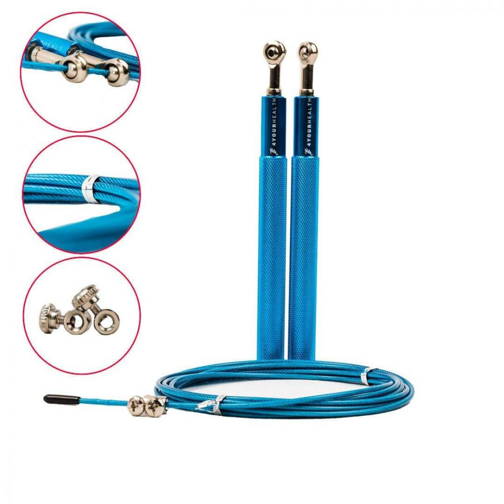 4YourHealth Jump Rope Premium 0200 швидкісна 3м, блакитна (4YH_0200_Blue) - зображення 1