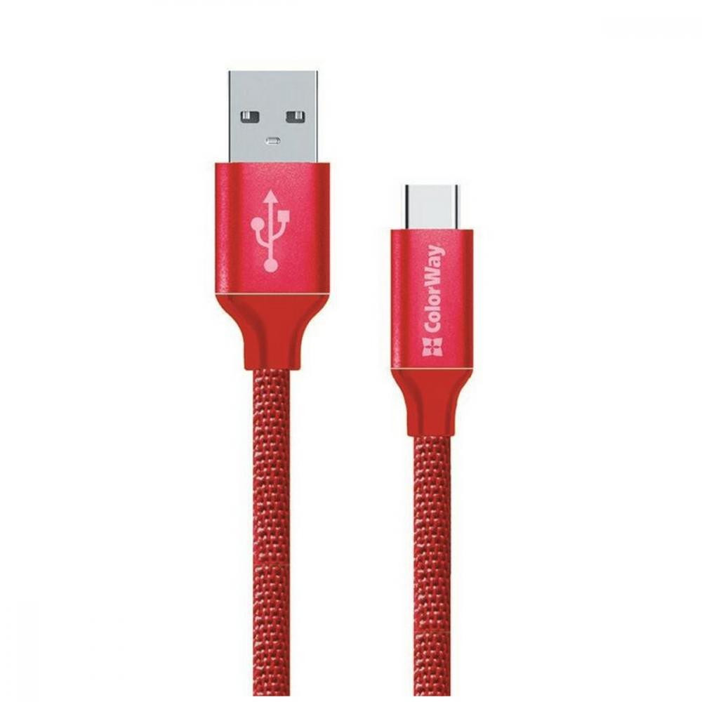 ColorWay USB2.0 AM/CM Red 1m (CW-CBUC003-RD) - зображення 1