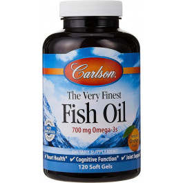 Carlson Labs The Very Finest Fish Oil 700 mg 120 Soft Gels (350 mg per Soft Gel) (Orange)