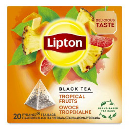 Lipton Чай чорний  Tropical Fruits, 20 пакетиків (917448) (8722700140535)