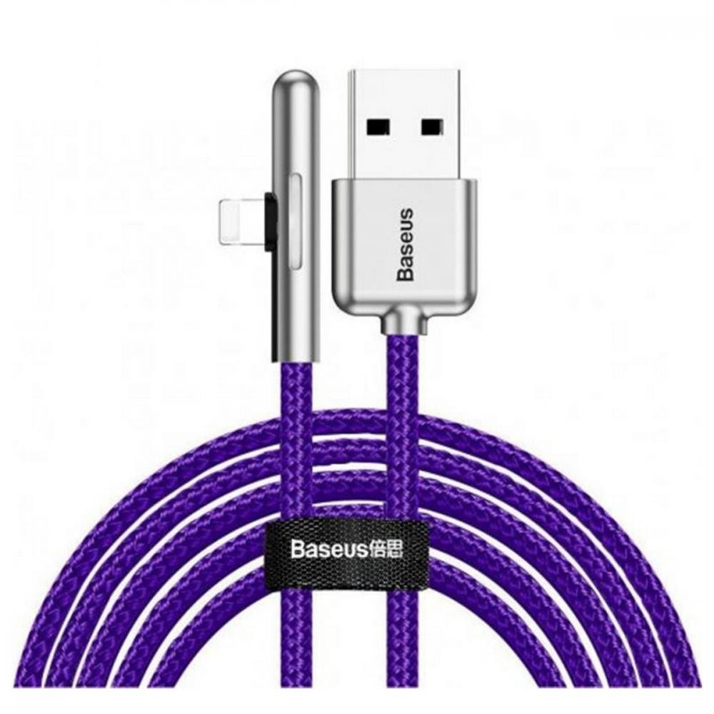 Baseus Iridescent Lamp Mobile Game Cable USB For iP 2.4A 1m Purple (CAL7C-A05) - зображення 1