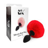 Art of Sex Silicone Butt Plug Rabbit Tail, Червоний. (SO6964) - зображення 3