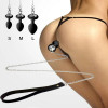 Art of Sex Silicone Anal Plug with Leash size M с поводком Black (SO6180) - зображення 3