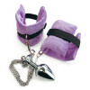 Art of Sex Handcuffs with Metal Anal Plug size M Purple (SO6183) - зображення 6