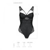 Passion Боди из эко-кожи и кружева Loona Body black S/M - Passion (SO5356) - зображення 5