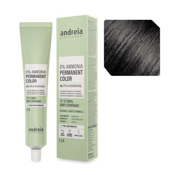 Andreia Professional Професійна безаміачна крем-фарба для волосся 2.0 Andreia 100 мл. - зображення 1