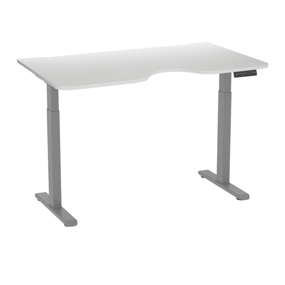 AOKE Tiny Desk 3 138х80 з вирізом Білий / Сірий (ADTA3-WH-GR-138-80-CUT) - зображення 1