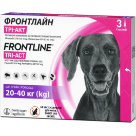Frontline Капли противопаразитарные   TRI-ACT для собак 20-40 кг (L) 3х4 мл (2000981146962 / 3661103046820)
