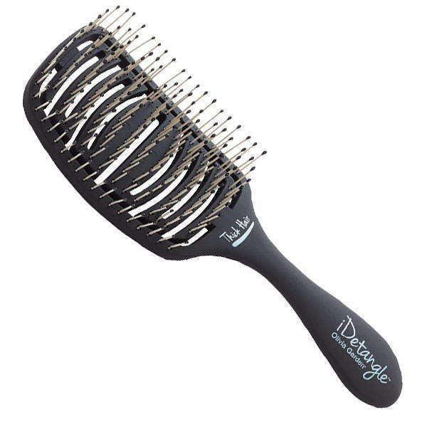 Olivia Garden Щітка для укладки Essential Care Flex Thick Hair Memory Flex Bristles Matt Blackдля посіченого волос - зображення 1