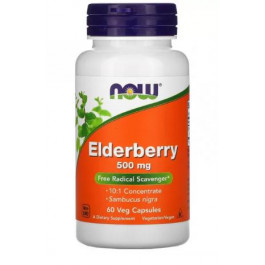 Now Elderberry 500 мг, 60 капсул