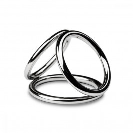 Sinner Gear Unbendable Triad Chamber Metal Cock and Ball Ring - Medium (SO4618)