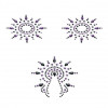 Petits Joujoux Пестіс з кристалів  Gloria set of 3 - Black/Purple, прикраса на грудях та вульву (SO3129) - зображення 1