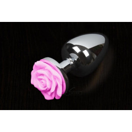 Пикантные Штучки Анальная пробка Пикантные Штучки Rose Small серебристая с розовым 6 см