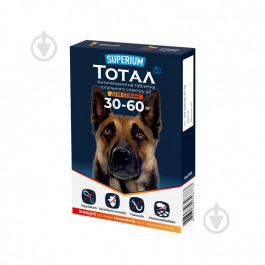 SUPERIUM Таблетки для тварин  Тотал тотального спектру дії для собак 30-60 кг (4823089348773)