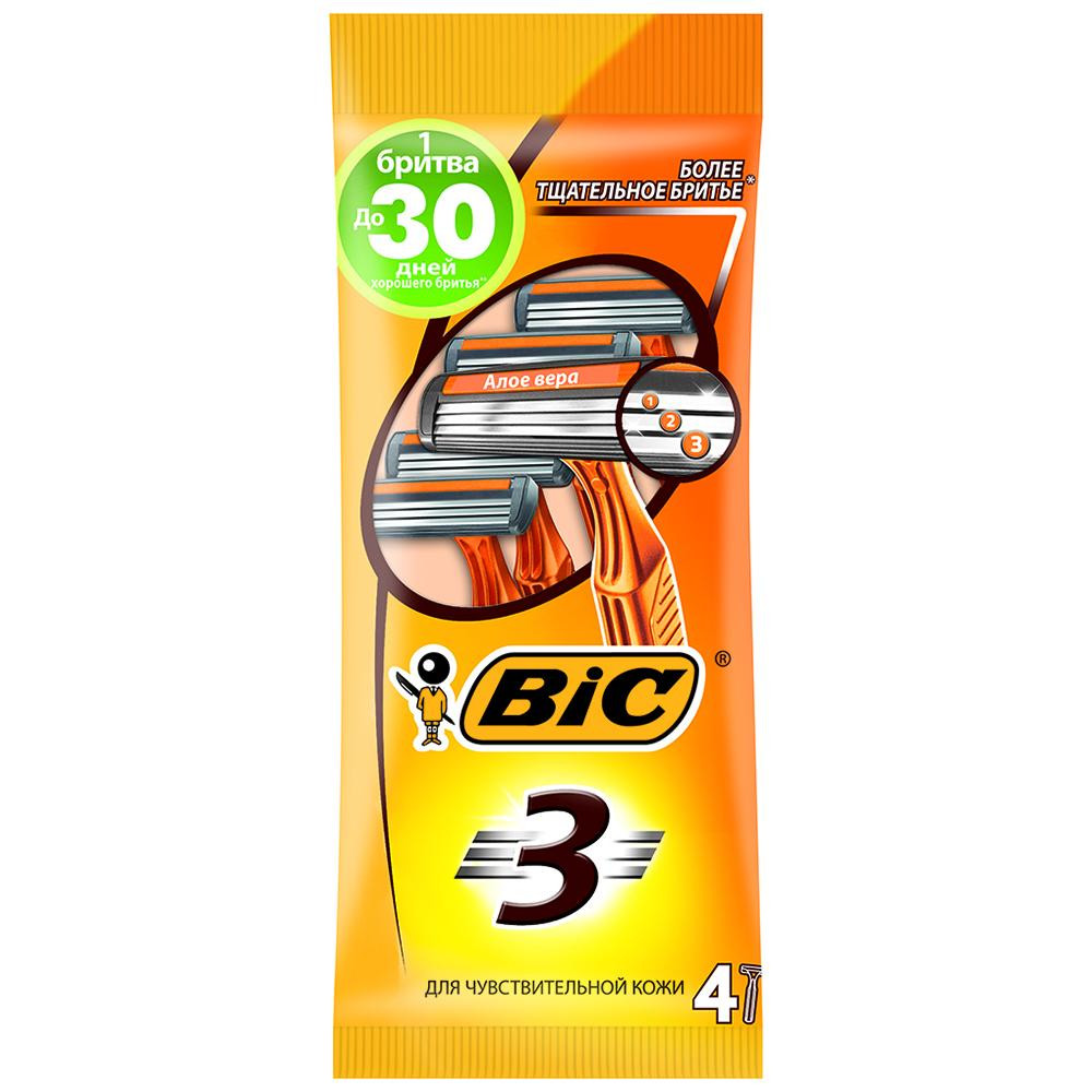 BIC Sensitive 3 Станки для бритья 4 шт. (3086126691862) - зображення 1