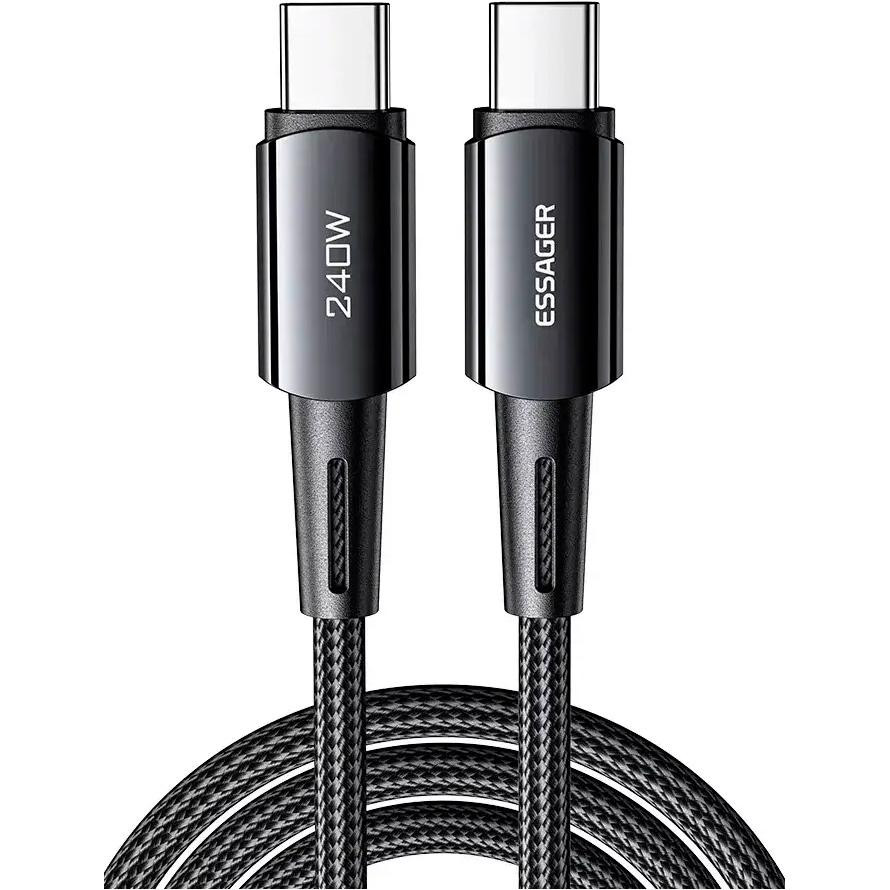 Essager Sunset Fast Charging Cable Type-C to Type-C 240W 2m Dark Gray (EXCTT3-CGA0G-P) - зображення 1