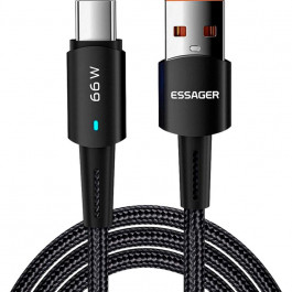 Essager Sunset Fast Charging Data Cable 6A USB-A to Type-C 66W 1m Black (EXCT-CG01)