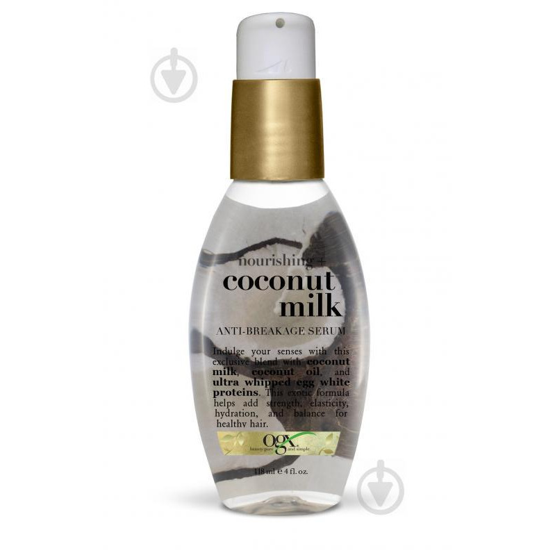 Ogx Сыворотка питательная  против ломкости волос с кокосовым молоком, 118 мл (022796970084) - зображення 1