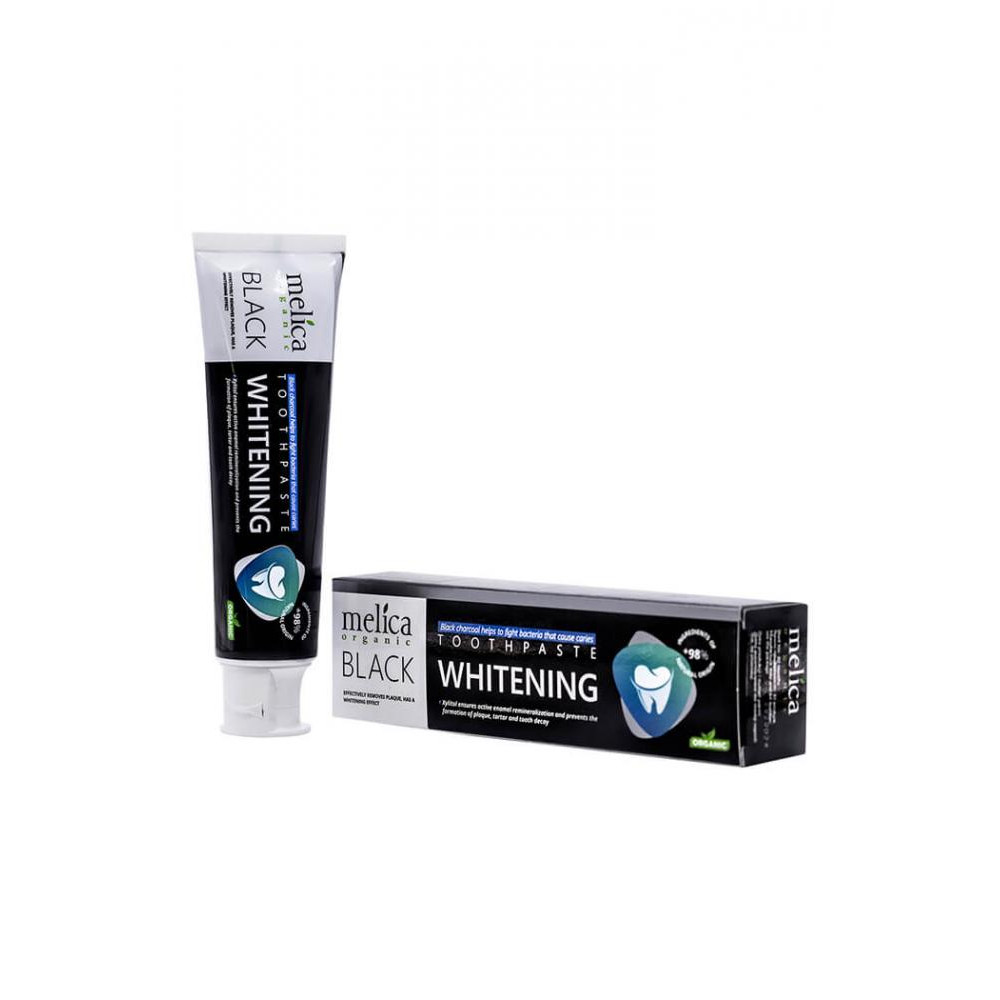 Melica organic Organic Toothpaste Whitening Black 100 ml Зубная паста с черным древесным углем (4770416003570) - зображення 1